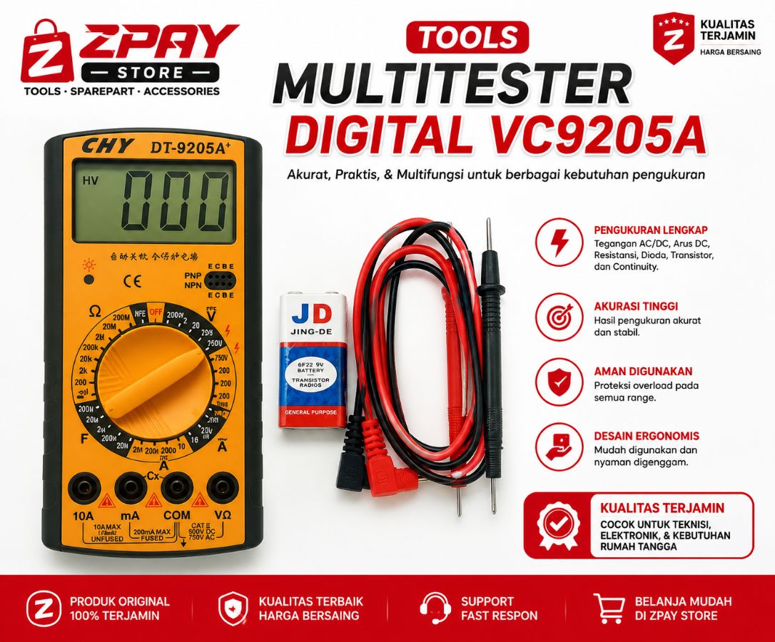 TOOLS MULTITESTER DIGITAL VC9205A