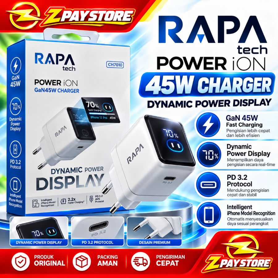 CHARGER RAPATECH POWER ION POWER DISPLAY 45W CHARGER