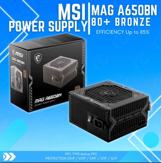 PSU MSI MAG A550BN 650W 80+BRONZE - NON MODULAR
