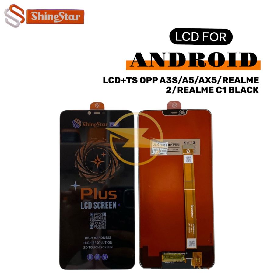LCD+TS OPP A3S/A5/AX5/REALME 2/REALME C1 BLACK *(Model Tipe Shine Star)*