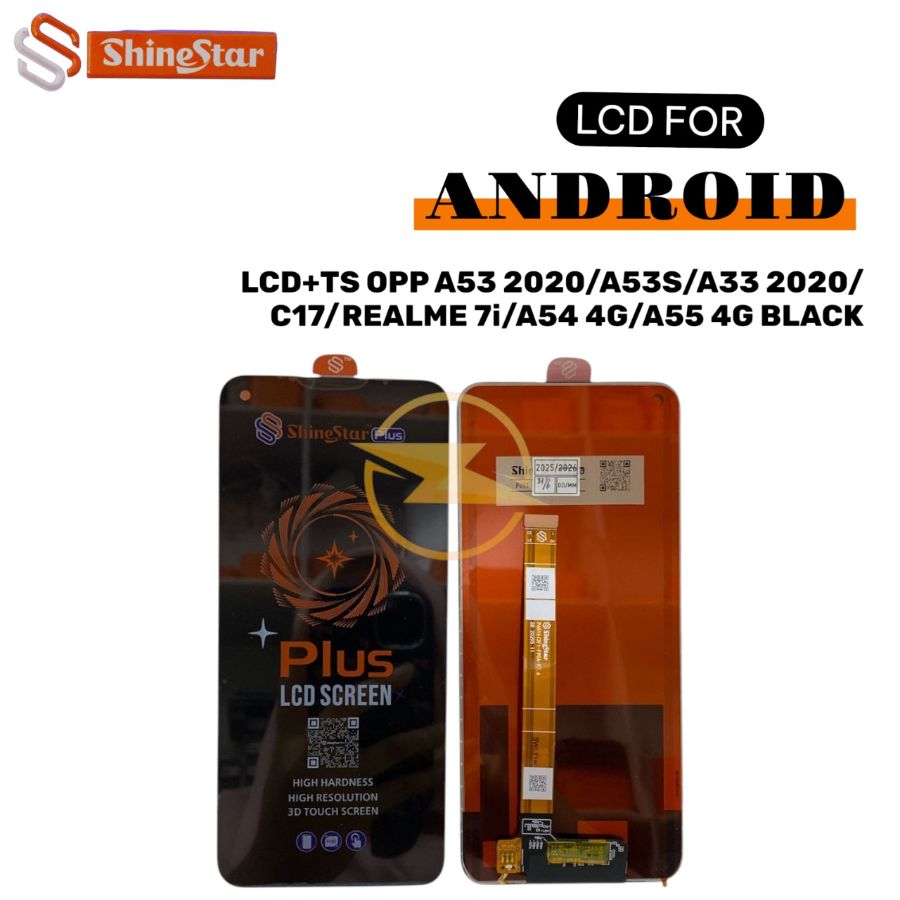 LCD+TS OPP A53 2020/A53S/A33 2020/C17/REALME 7i/A54 4G/A55 4G BLACK *(Model Tipe Shine Star)*