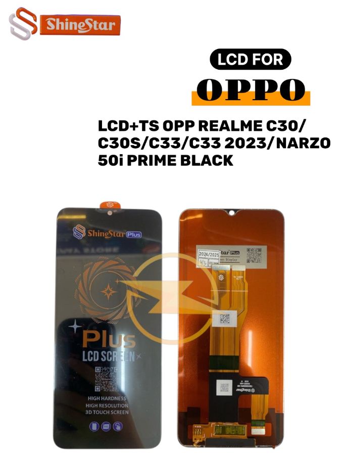 LCD+TS OPP REALME C30/C30S/C33/C33 2023/NARZO 50i PRIME BLACK *(Model Tipe Shine Star)*