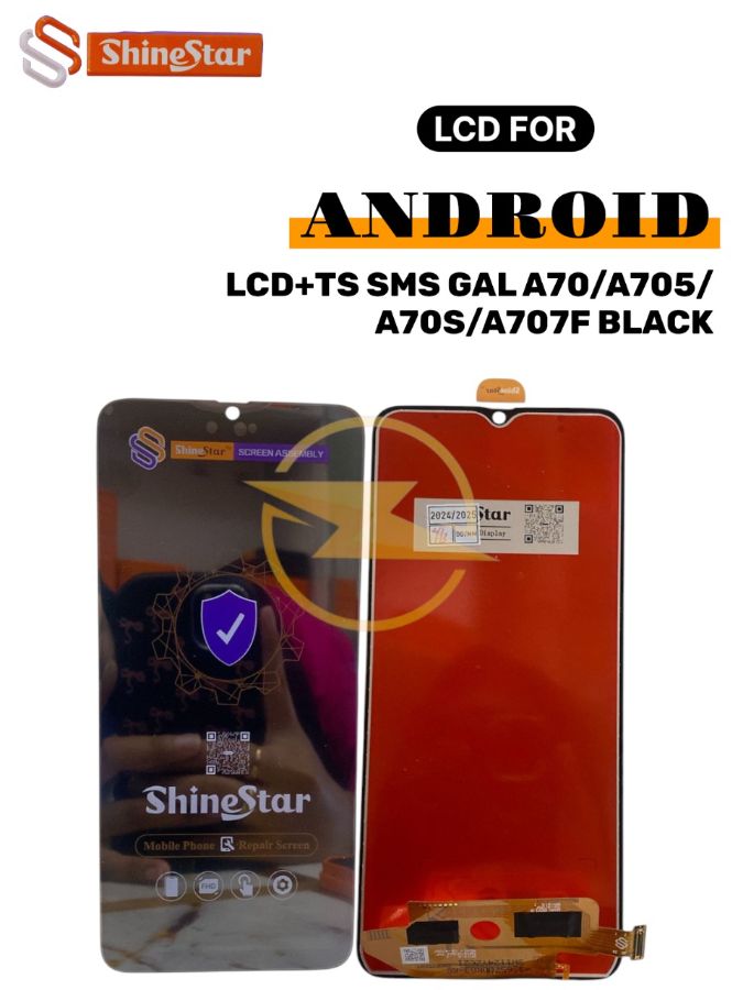 LCD+TS SMS GAL A70/A705/A70S/A707F BLACK  *(Model Tipe Shine Star)*