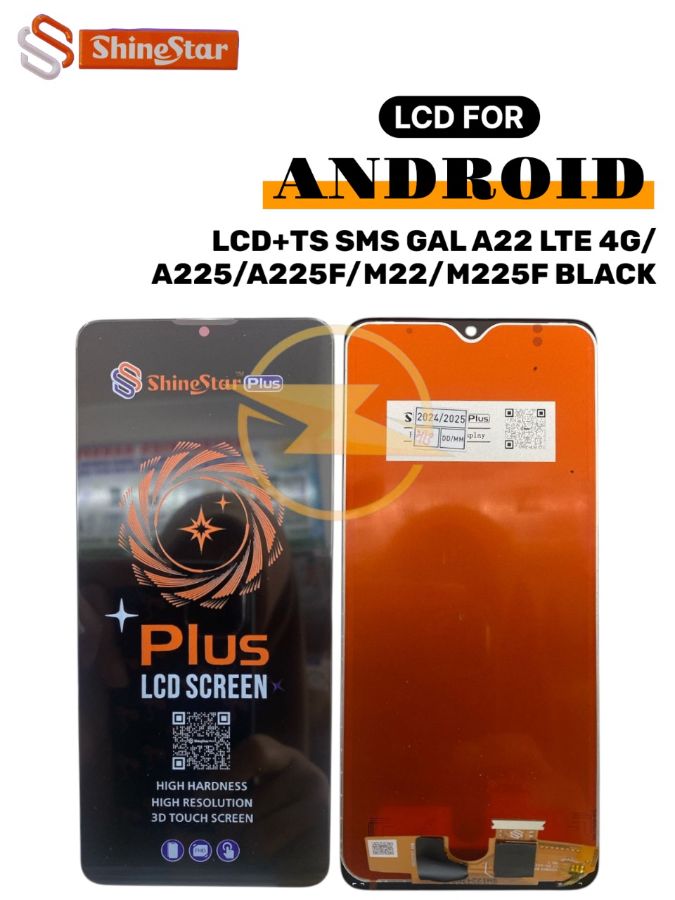LCD+TS SMS GAL A22 LTE 4G/A225/A225F/M22/M225F BLACK  *(Model Tipe Shine Star)*