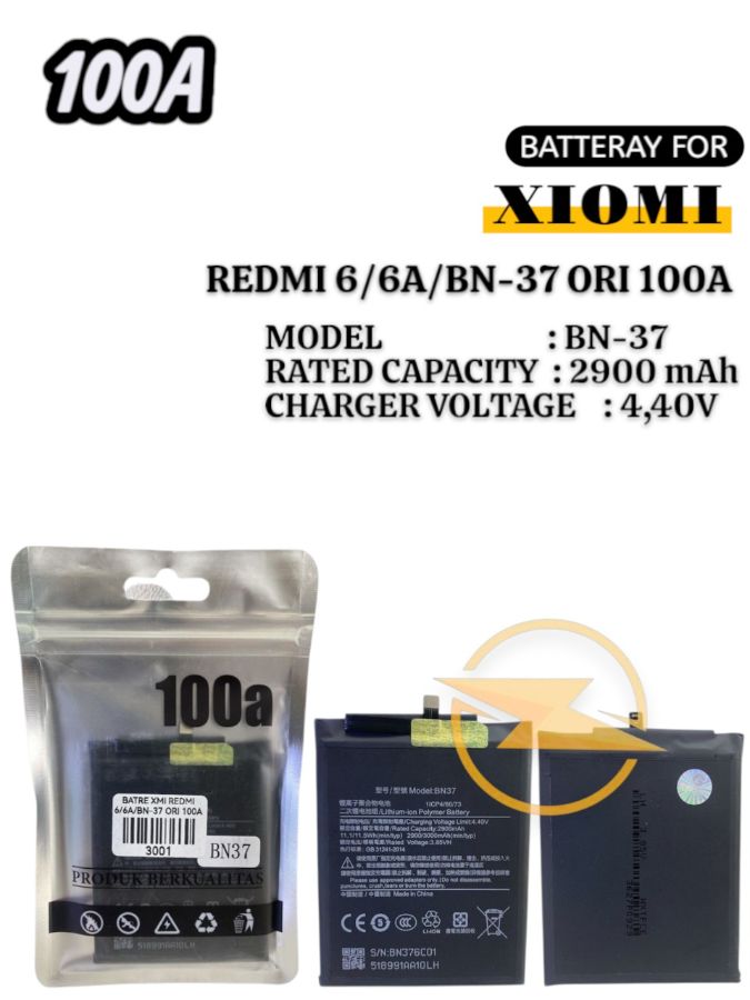 BATRE XMI REDMI 6/6A/BN-37 ORI 100A 