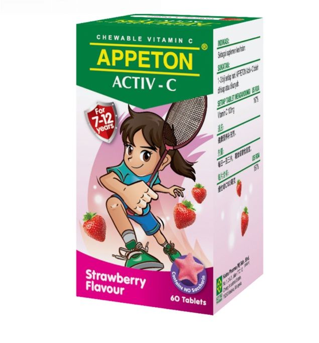 APPETON ACTIV-C VITAMIN C 100MG (STRAWBERRY) CHEWABLE (60 tablets)