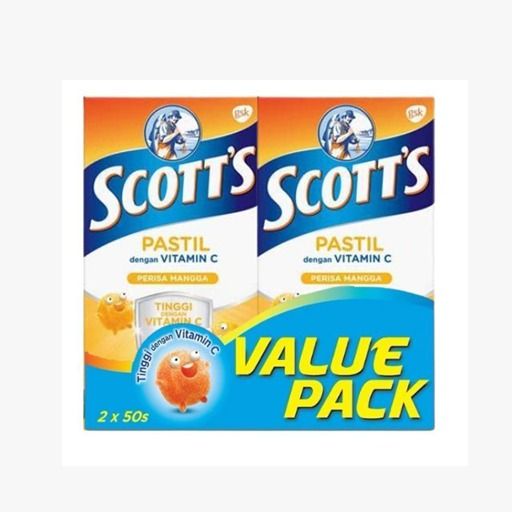 SCOTTS VIT C MANGO PASTILLE VALUE PACK (50 pieces x 2 Boxes)