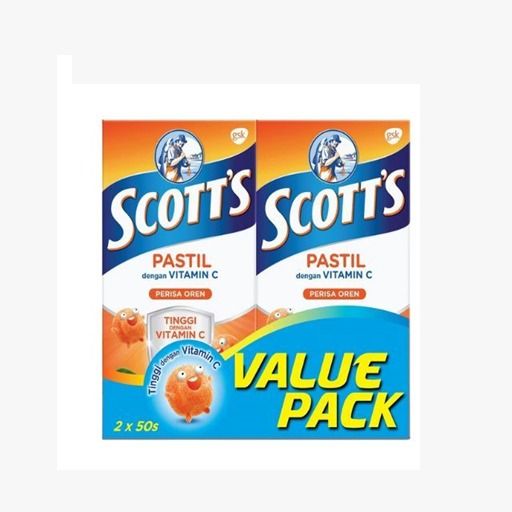 SCOTTS VIT C ORANGE PASTILES VALUE PACK (50 pieces x 2 Boxes)