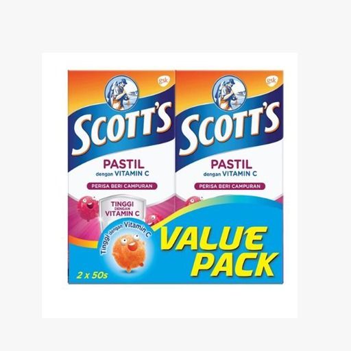 SCOTTS VIT C MIX BERRIES PASTILLES VALUE PACK (50 Pieces x 2 Boxes)
