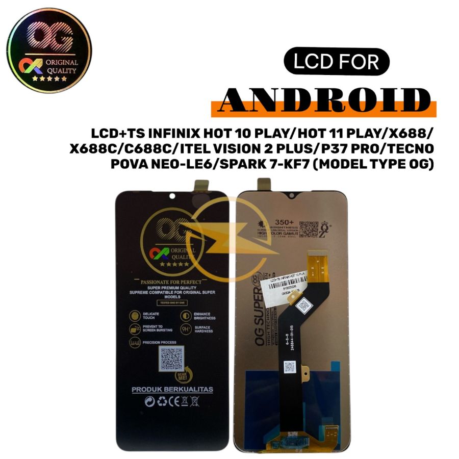 LCD+TS INFINIX HOT 10 PLAY/HOT 11 PLAY/X688/X688C/C688C/ITEL VISION 2 PLUS/P37 PRO/TECNO POVA NEO-LE6/SPARK 7-KF7 (MODEL TYPE OG)
