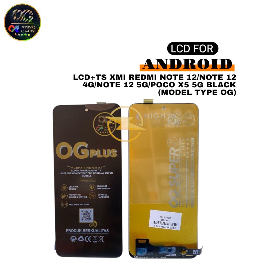 LCD+TS XMI REDMI NOTE 12/NOTE 12 4G/NOTE 12 5G/POCO X5 5G BLACK (MODEL TYPE OG)