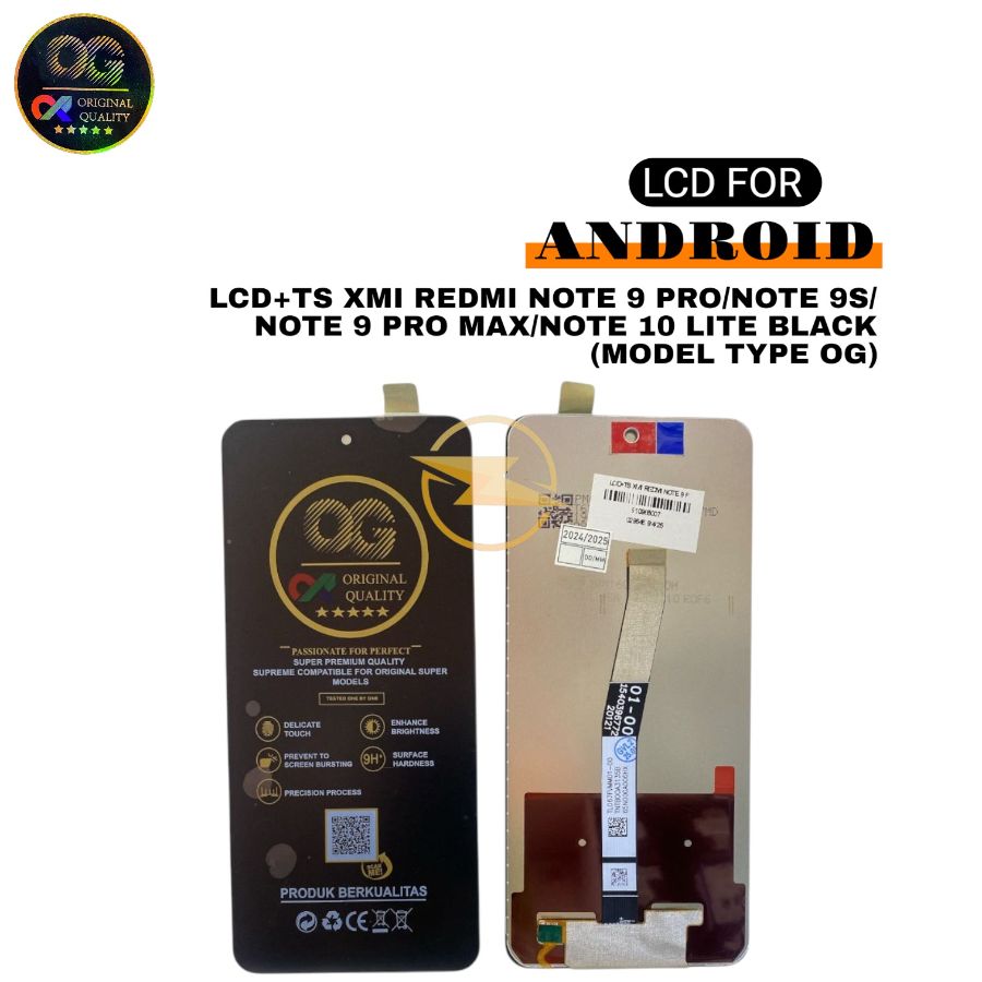 LCD+TS XMI REDMI NOTE 9 PRO/NOTE 9S/NOTE 9 PRO MAX/NOTE 10 LITE BLACK  (MODEL TYPE OG)