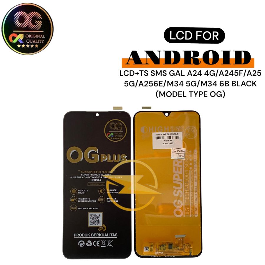 LCD+TS SMS GAL A24 4G/A245F/A25 5G/A256E/M34 5G/M34 6B BLACK (MODEL TYPE OG)