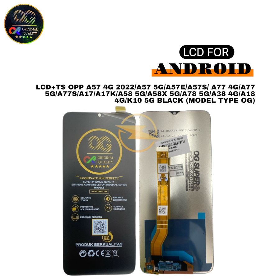 LCD+TS OPP (A57/C35) A57 4G 2022/A57 5G/A57E/A57S/A77 4G/A77 5G/A77S/A17/A17K/A58 5G/A58X 5G/A78 5G/A38 4G/A18 4G/K10 5G/REALME C35/NARZO 50A PRIME (MODEL TYPE OG SUPER)