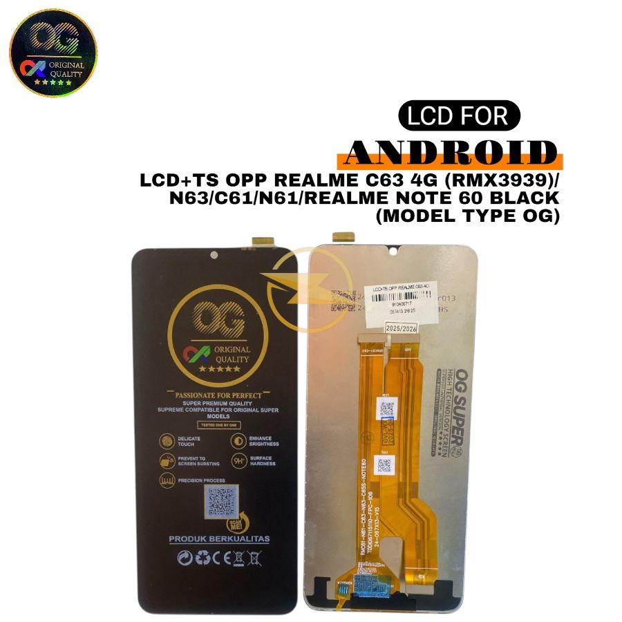 LCD+TS OPP REALME C63 4G (RMX3939)/N63/C61/N61/REALME NOTE 60/NOTE 60X BLACK (MODEL TYPE OG)
