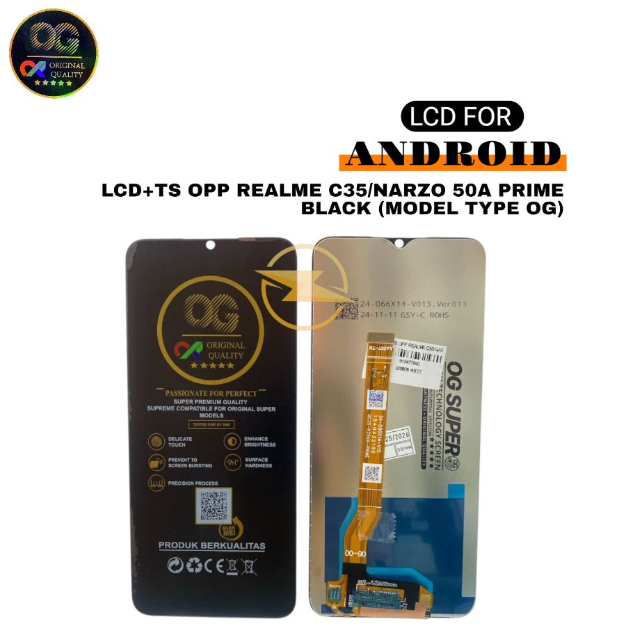 LCD+TS OPP REALME C35/NARZO 50A PRIME BLACK (MODEL TYPE OG) = Sama DGN A57 BARU