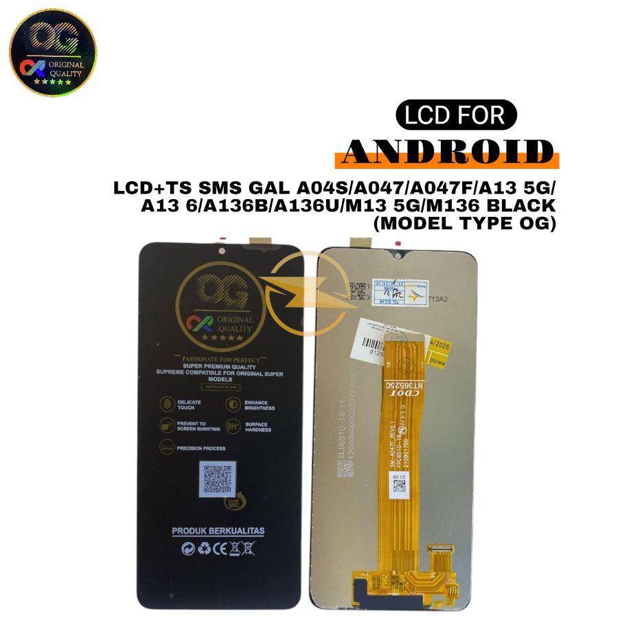 LCD+TS SMS GAL A04S/A047/A047F/A13 5G/A13 6/A136B/A136U/M13 5G/M136 BLACK (MODEL TYPE OG)