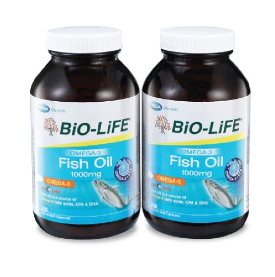 BiO-LiFE OMEG-3 FISH OIL 1000MG (200 CAPSULES X 2 Bottles)
