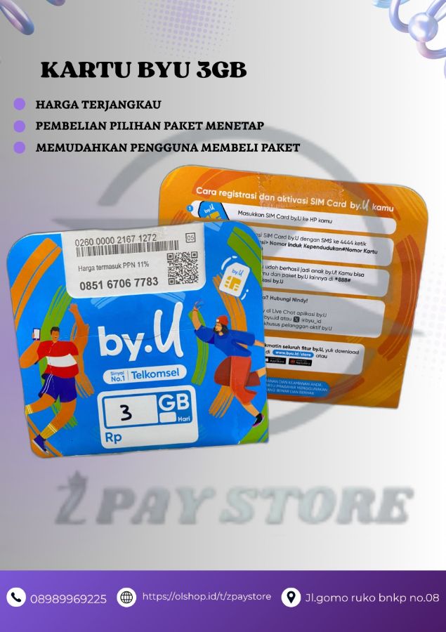 KARTU BYU SUDAH DIREGISTRASI - TINGGAL DIGUNAKAN -TERLARIS, 28 Desember 2026 _ Pas 24/08