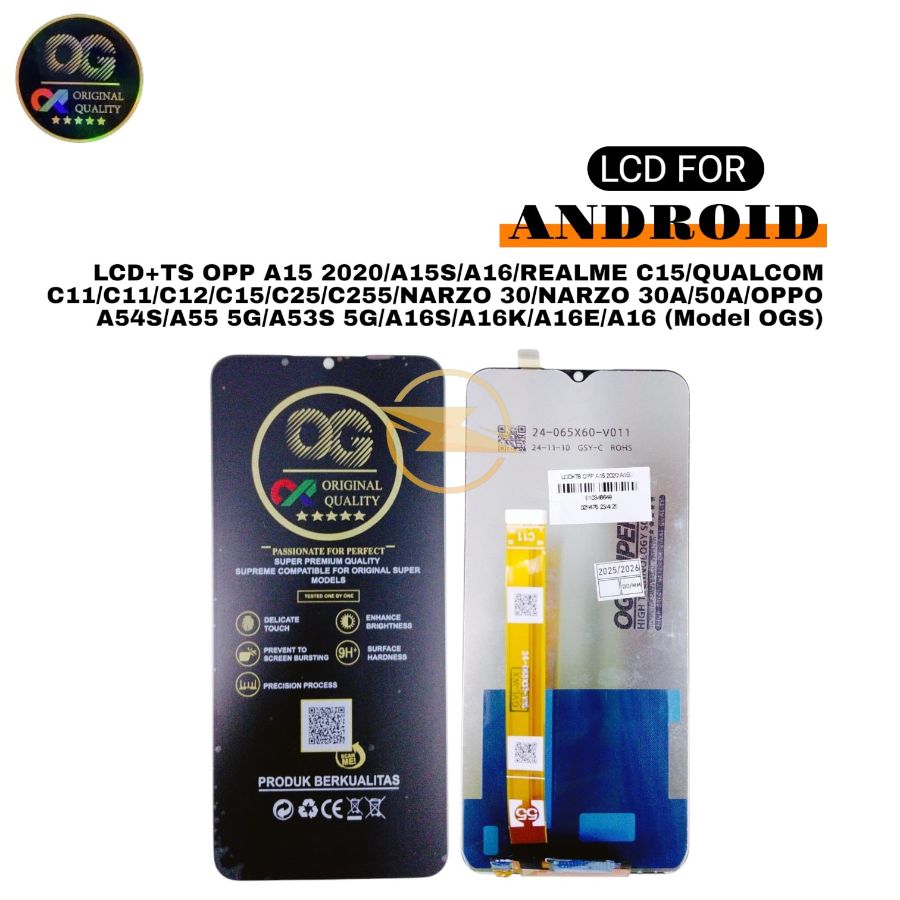 LCD+TS OPP (C11/A16/A53S 5G/A15/A15S/A16E/A15K/A16S/A35/A54S/A55 5G/A56 5G/REALME C15/C12/C25/25S/NARZO 20/30A/50A/Q21 5G/V3 5G *(Model Tipe OG SUPER)* #PAS_18_08