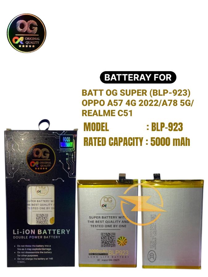BATT OG SUPER (BLP-923) OPPO A57 4G 2022/A78 5G/REALME C51