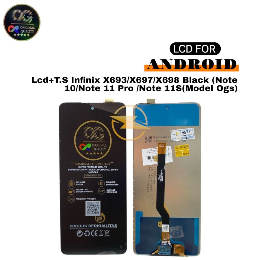Lcd+T.S Infinix X693/X697/X698 Black (Note 10/Note 11 Pro /Note 11S/TECNO POVA 2 /POVA 3-LF7 (Model  OG PLUS)