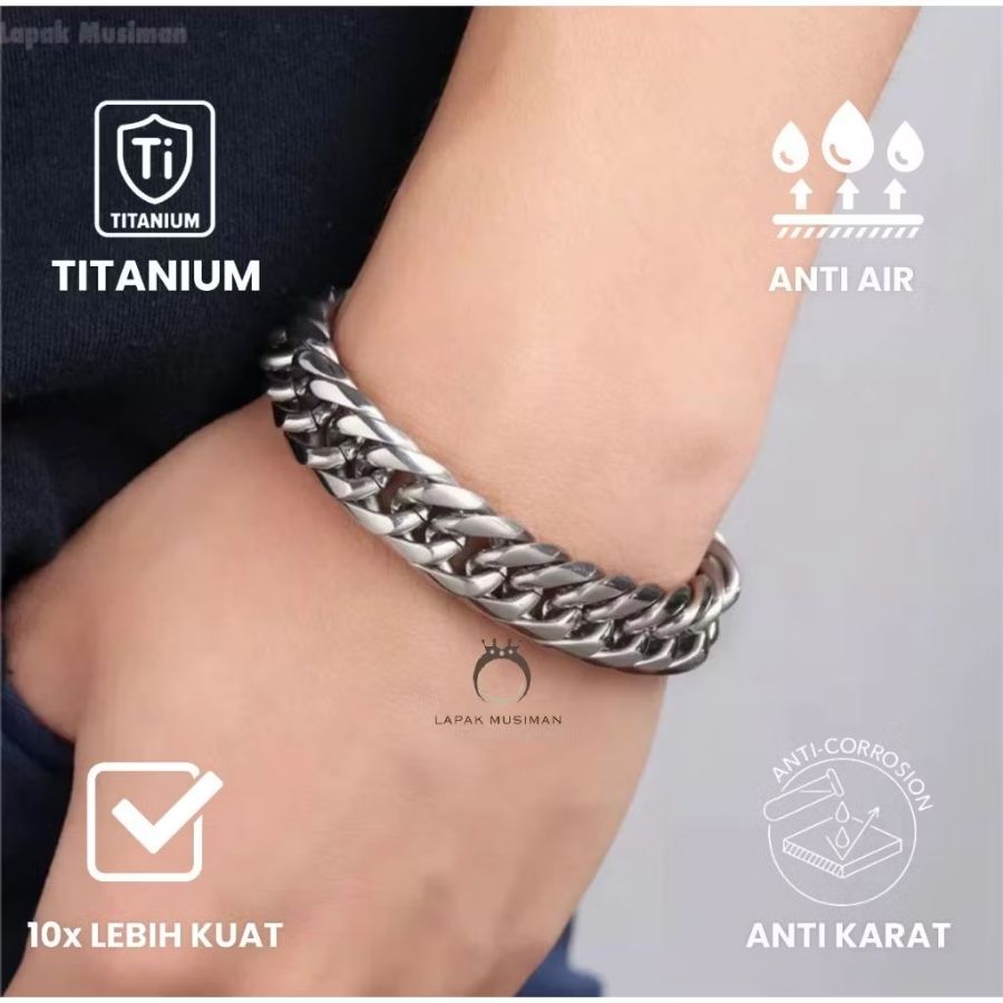 Gelang titanium pria
