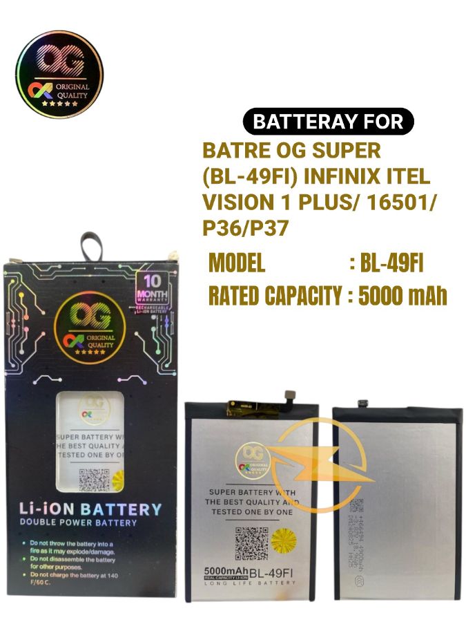 Batre og super (bl-49fi) infinix itel vision 1 plus/l6501/p36/p37