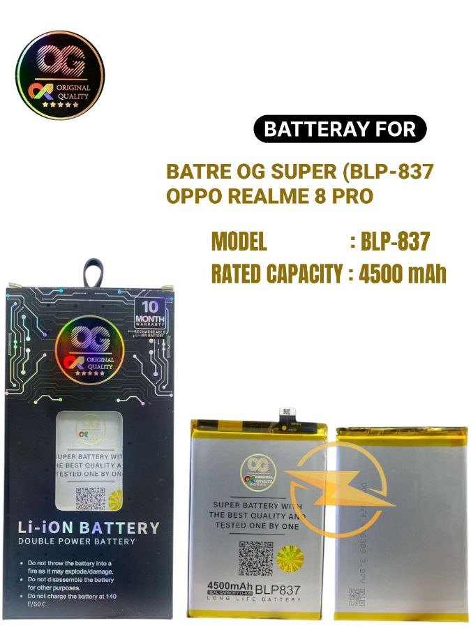 Batre og super (blp-837) opp realme 8 pro