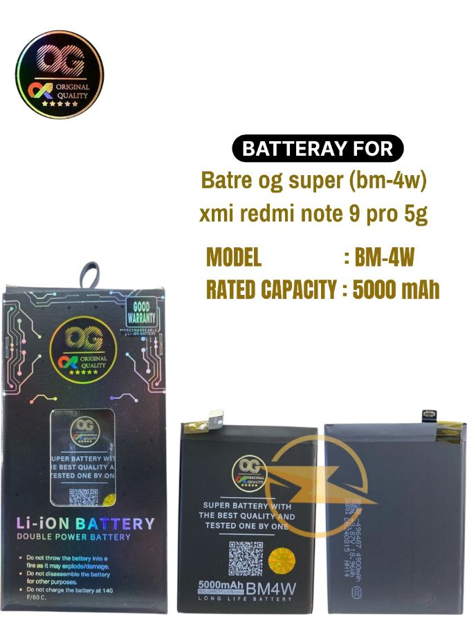 Batre og super (bm-4w) xmi redmi note 9 pro 5g