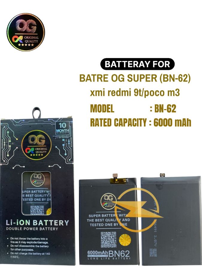 Batre og super (bn-62) xmi redmi 9t/poco m3