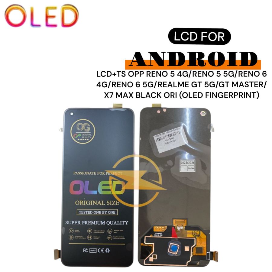 LCD+TS OPP RENO 5 4G/RENO 5 5G/RENO 6 4G/RENO 6 5G/REALME GT 5G/GT MASTER/X7 MAX BLACK ORI (OLED FINGERPRINT)