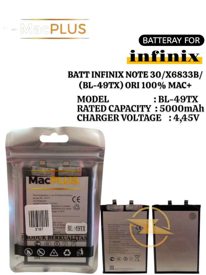 BATT INFINIX NOTE 30/X6833B/(BL-49TX) ORI 100% MAC+