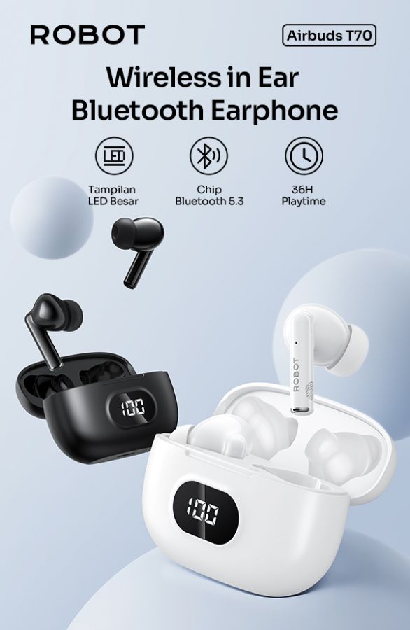 TWS AIRBUDS T70 WHITE-ROBOT