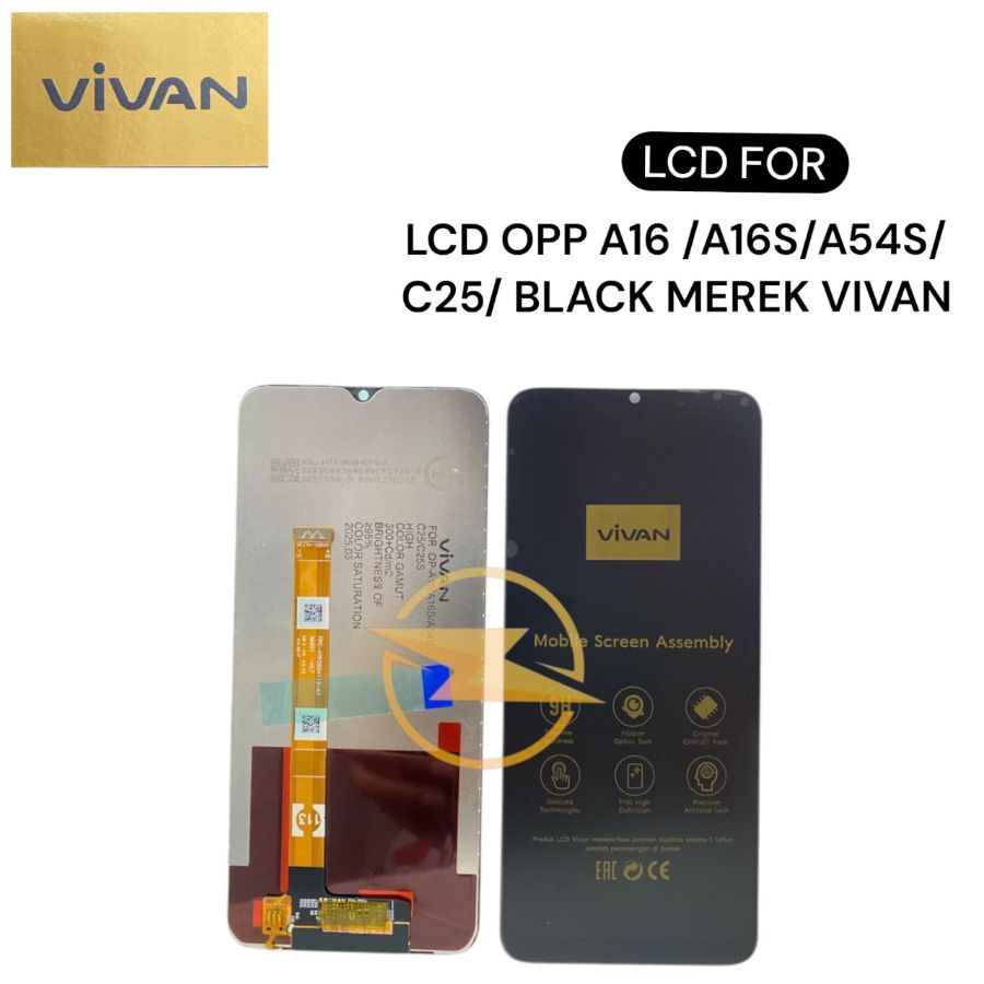 LCD OPP A16 /A16S/A54S/C25/ BLACK MEREK VIVAN