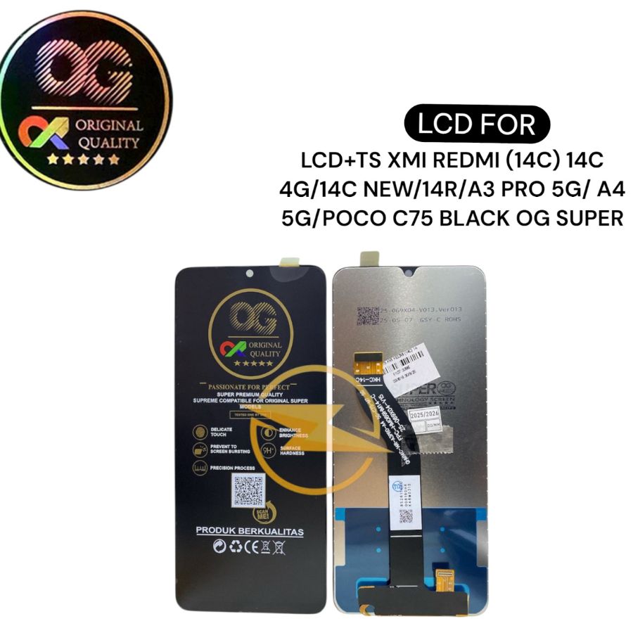 LCD+TS XMI REDMI (14C) 14C 4G/14C NEW/14R/A3 PRO 5G/ A4 5G/POCO C75 BLACK OG SUPER  #PAS_18_08