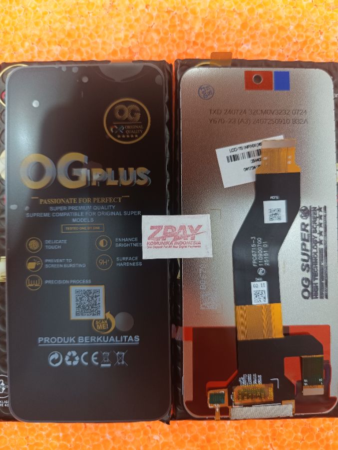 LCD+TS INFINIX (X6725) SMART 10/10+/NFC/X6725B/C/ITEL A95 5G/A671N/POWER  70/P673L/POP 9 4G/KL4H/POVA6 NEO 5G/KLB/ZTE AXON  JOLITE/BLADE V70/DESIGN/VITA/NUBIA MUSIC2/FOCUS2/LAVA LZX419 BLACK OG SUPER