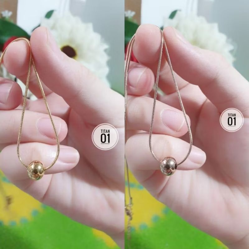 Kalung titanium bulat